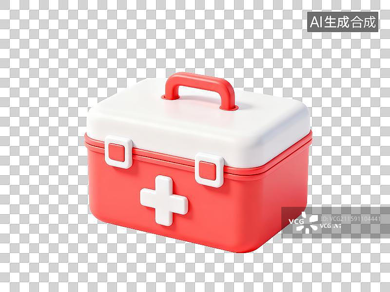 【AI数字艺术】3D免抠元素，一个药箱图片素材