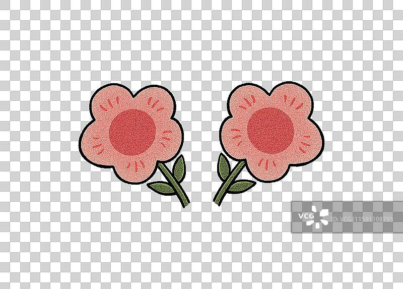 两朵小花插画元素图片素材