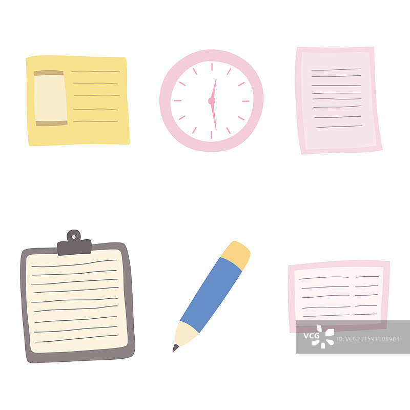办公元素商务文具纸张套件图片素材