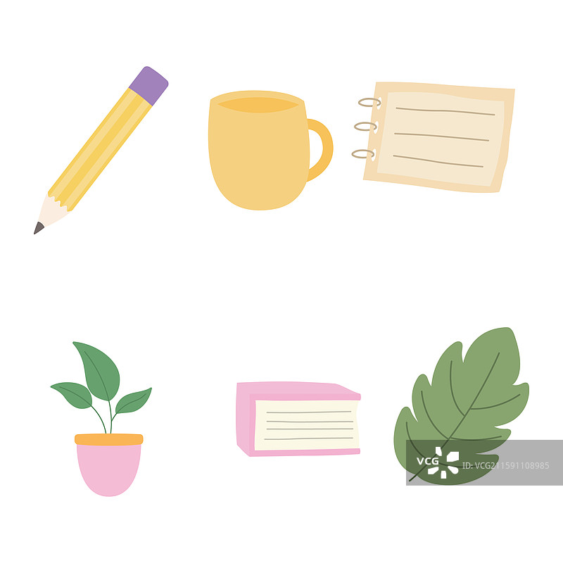 办公元素商务文具套装铅笔图片素材