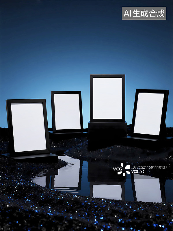 【AI数字艺术】空白证书文件相框样机素材图片素材