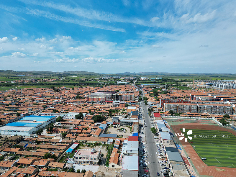 商都县 七台镇 南湖 东大井 航拍图片素材