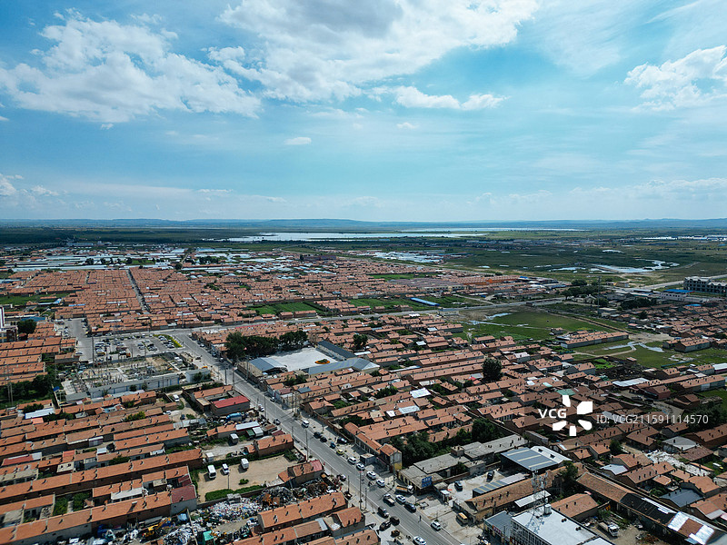 商都县 七台镇 南湖 东大井 航拍图片素材