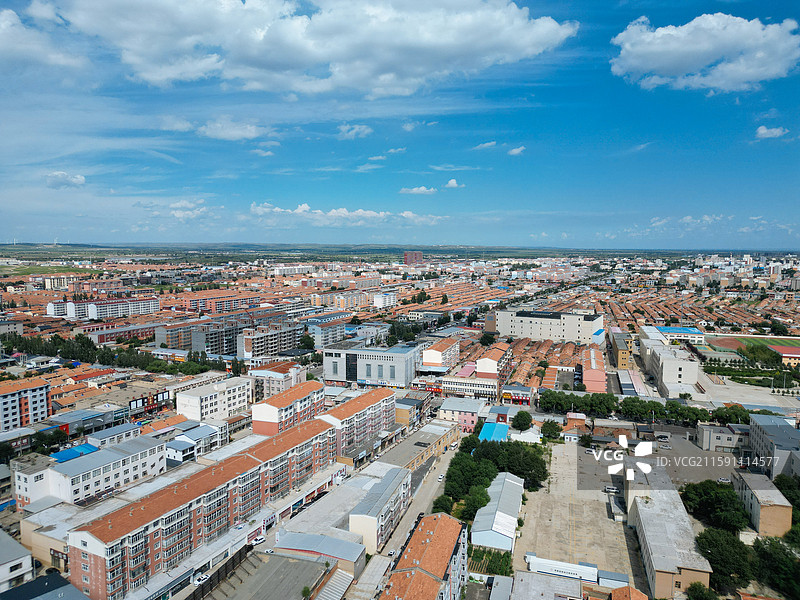 商都县 七台镇 南湖 东大井 航拍图片素材