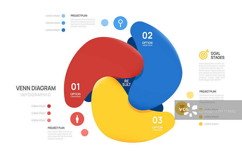 维恩图信息图表模板图片素材