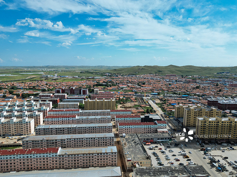 化德县 长顺镇 西山 风光 航拍图片素材