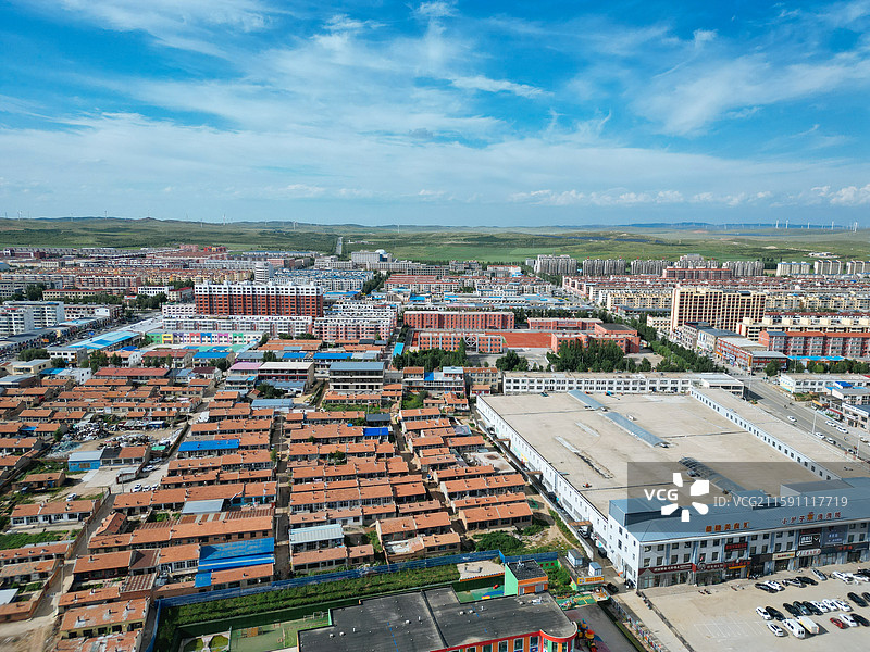 化德县 长顺镇 西山 风光 航拍图片素材