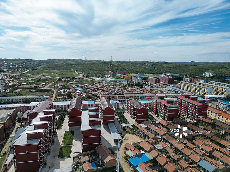 化德县 长顺镇 西山 风光 航拍图片素材