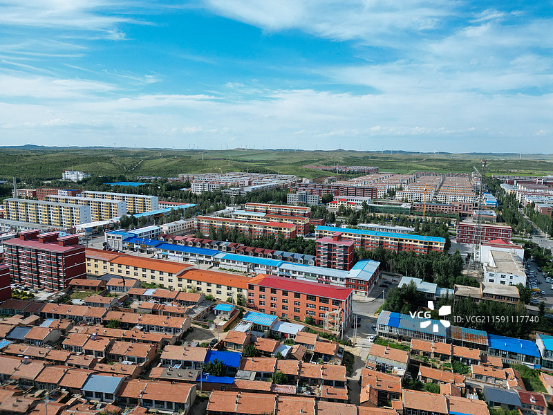 化德县 长顺镇 西山 风光 航拍图片素材