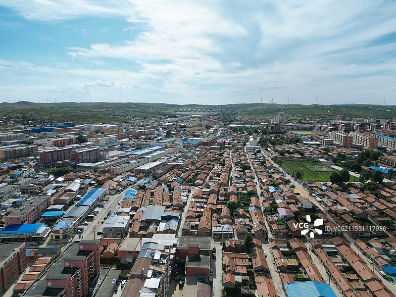 化德县 长顺镇 西山 风光 航拍图片素材