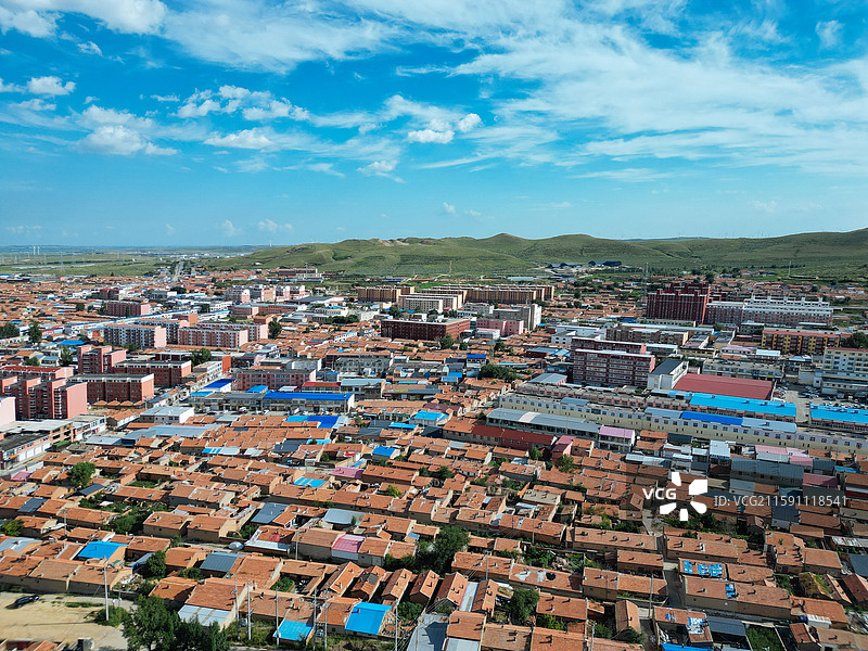 化德县 长顺镇 西山 风光 航拍图片素材