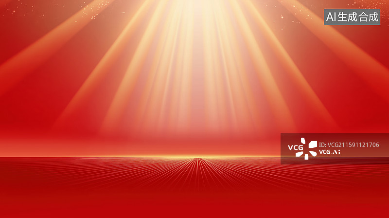 【AI数字艺术】红色舞台灯光照射背景图片素材