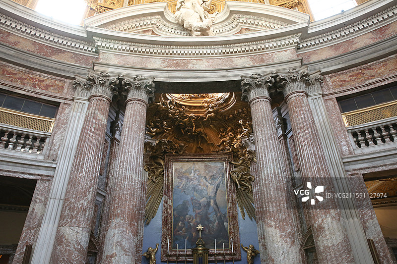 意大利罗马贝尼尼杰作四泉圣安德烈教堂图片素材