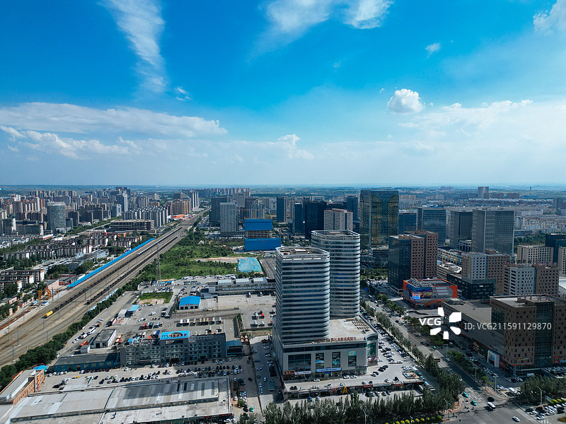 鄂尔多斯 东胜区 体育中心 母亲公园 地标 航拍图片素材