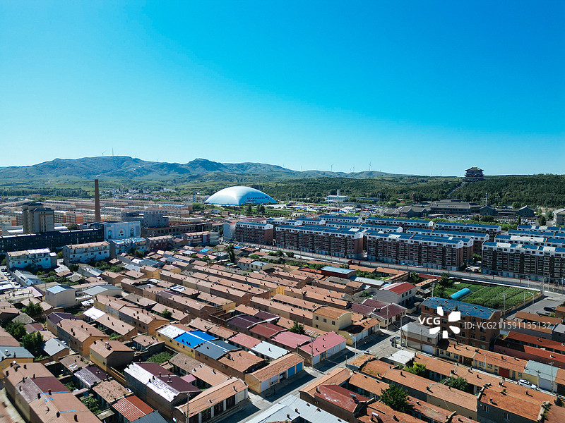 和林格尔县 南山 单树梁 新民街 航拍图片素材