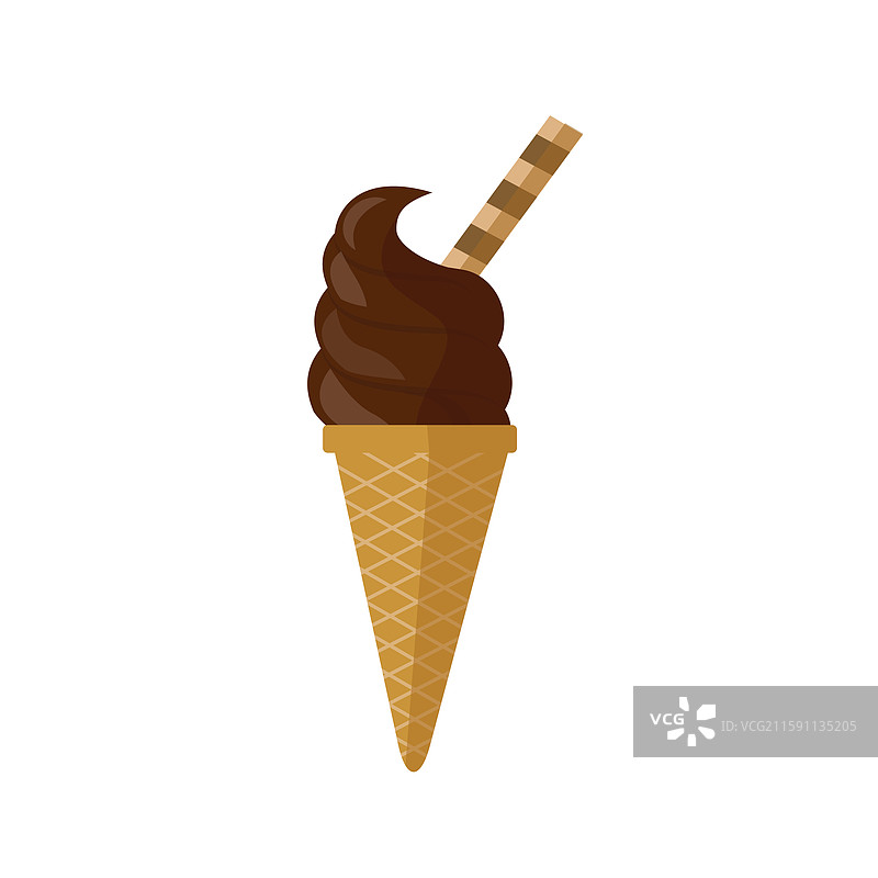 美味的巧克力味冰淇淋夹在华夫饼中图片素材