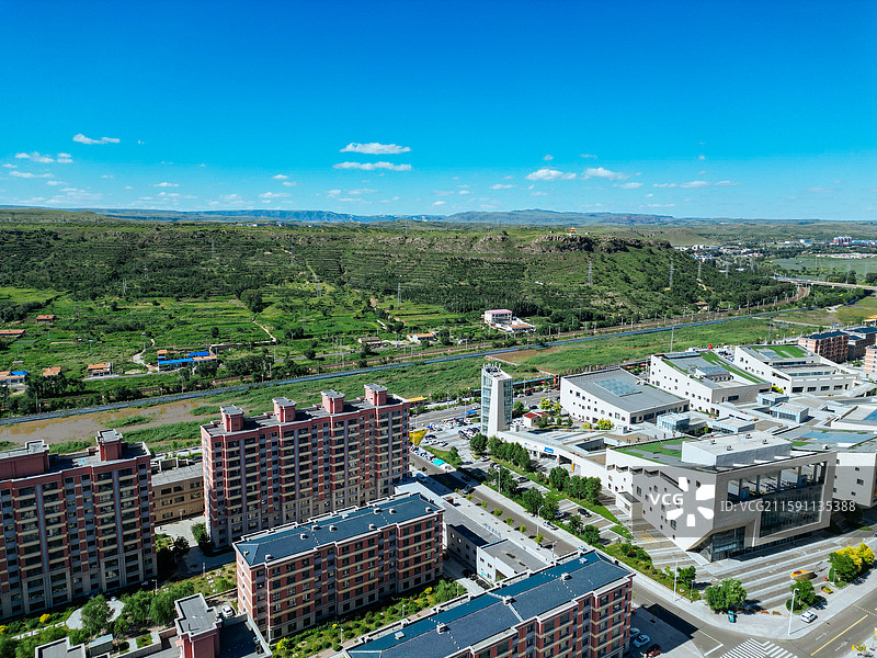 卓资县 卓资山 南窑子 龙胜路 航拍 地标图片素材