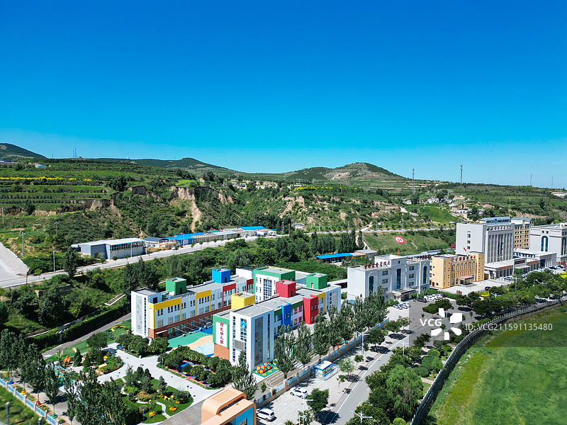 清水河县 贾家湾 清水河大桥 航拍 地标图片素材