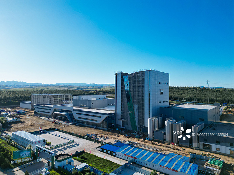 和林格尔 蒙牛工业 航空小镇 盛乐校区 蒙羊牧业 航拍图片素材