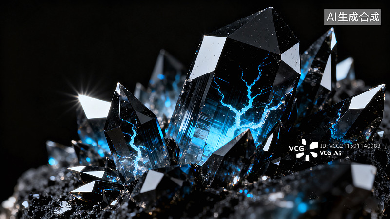 【AI数字艺术】黑曜石，黑色能量，暗黑物质图片素材