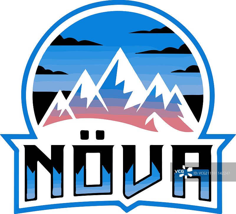 标志展示了一个风格化的山脉轮廓图片素材