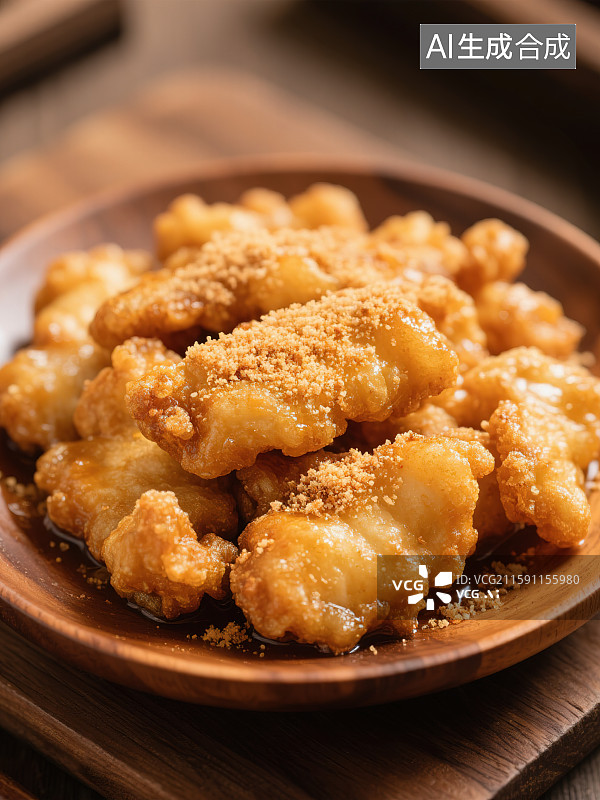 【AI数字艺术】中餐美食锅包肉溜肉段糖醋里脊家常菜小炒肉年夜饭团圆饭餐厅外卖菜单写实摄影简约干净清新高级感广告背景图片素材