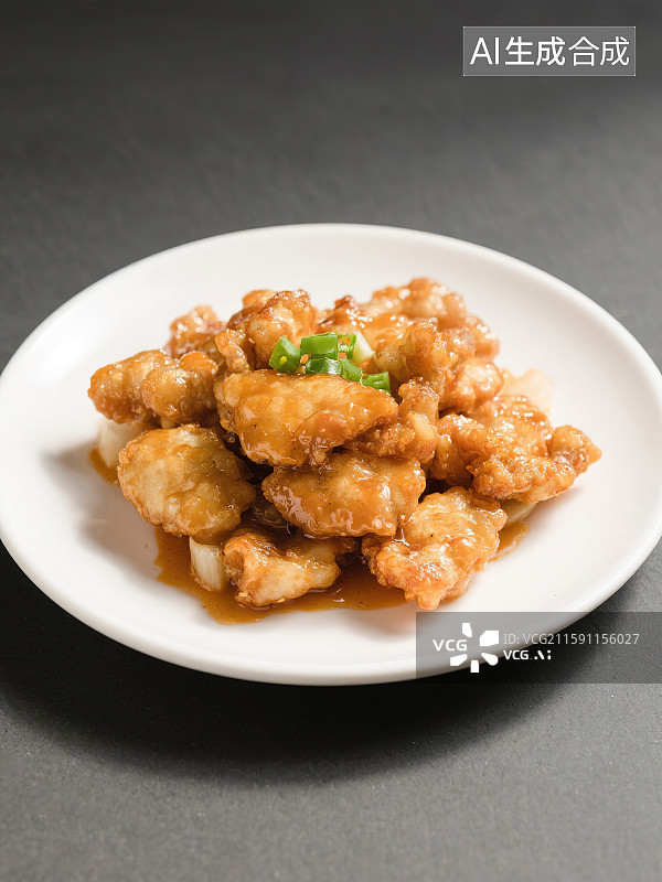 【AI数字艺术】中餐美食锅包肉溜肉段糖醋里脊家常菜小炒肉年夜饭团圆饭餐厅外卖菜单写实摄影简约干净清新高级感广告背景图片素材