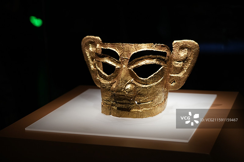 上海博物馆的三星堆展览会藏品展览记录图片素材