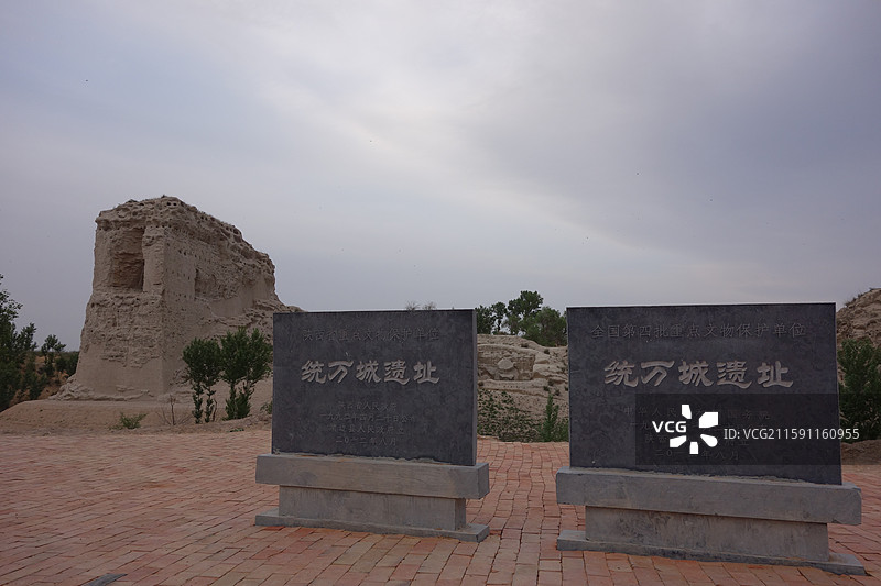 陕西省陕北榆林市靖边县大夏国都统万城遗址图片素材