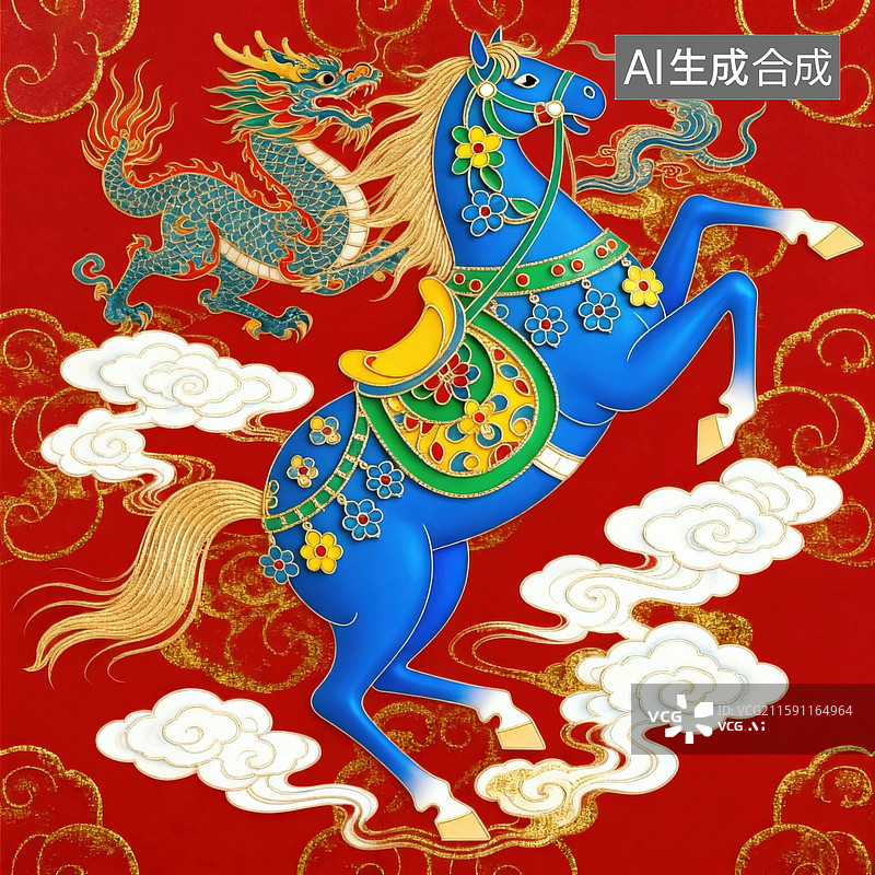 【AI数字艺术】神驹献瑞图片素材