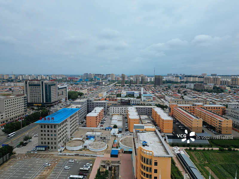 达拉特旗 白塔公园 白柜路 地标 航拍图片素材