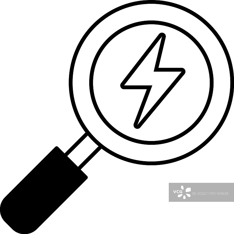 带有闪电图案的放大镜图片素材