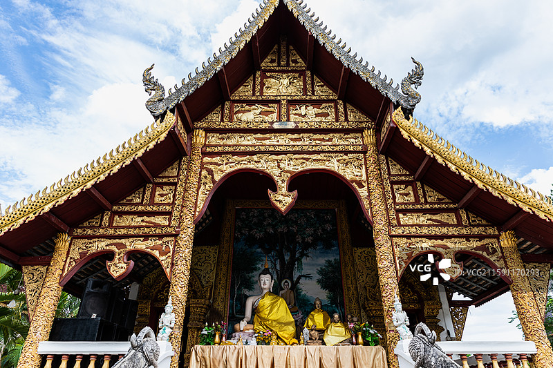 泰国清迈莲塔寺图片素材