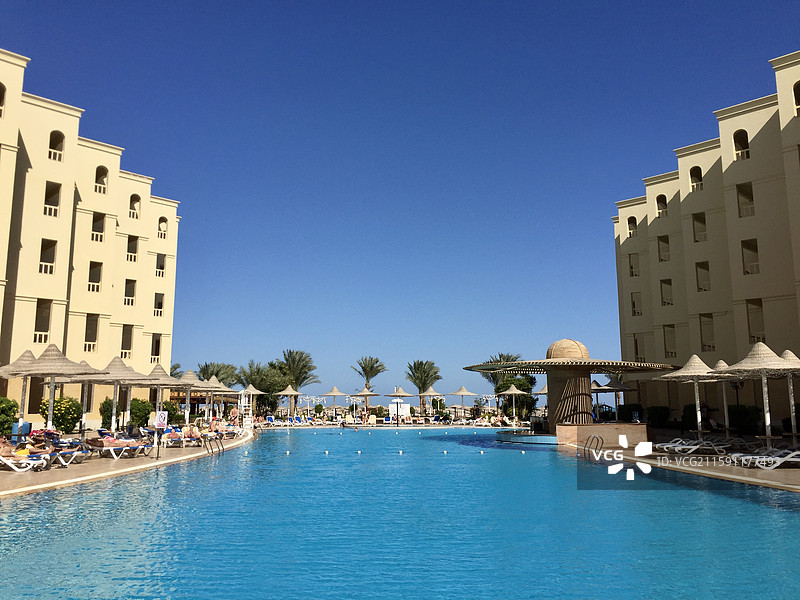 红海畔的酒店图片素材
