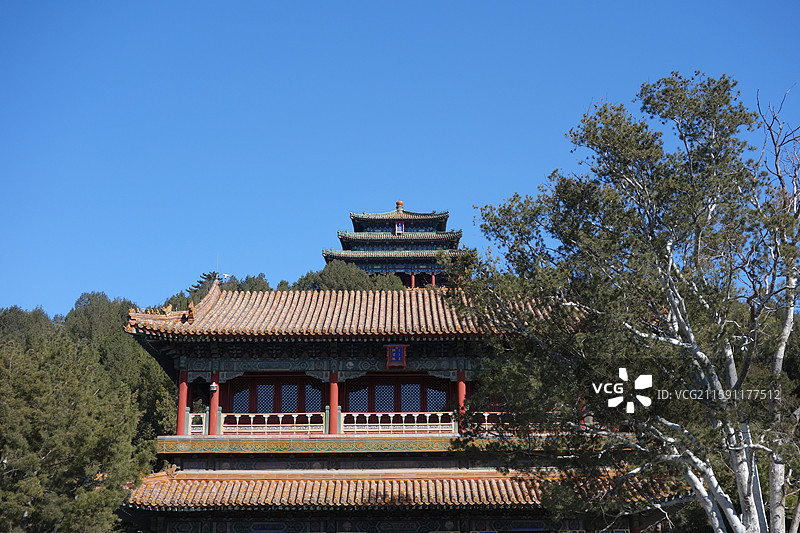 北京市北京景山公园景山绮望楼图片素材