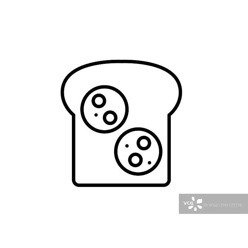 经典的香肠切片烤面包图片素材