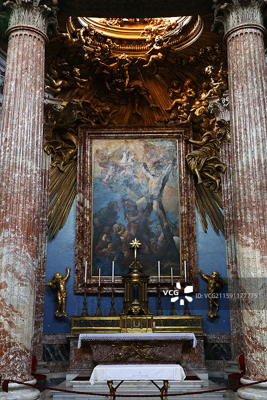 意大利罗马贝尼尼杰作四泉圣安德烈教堂图片素材