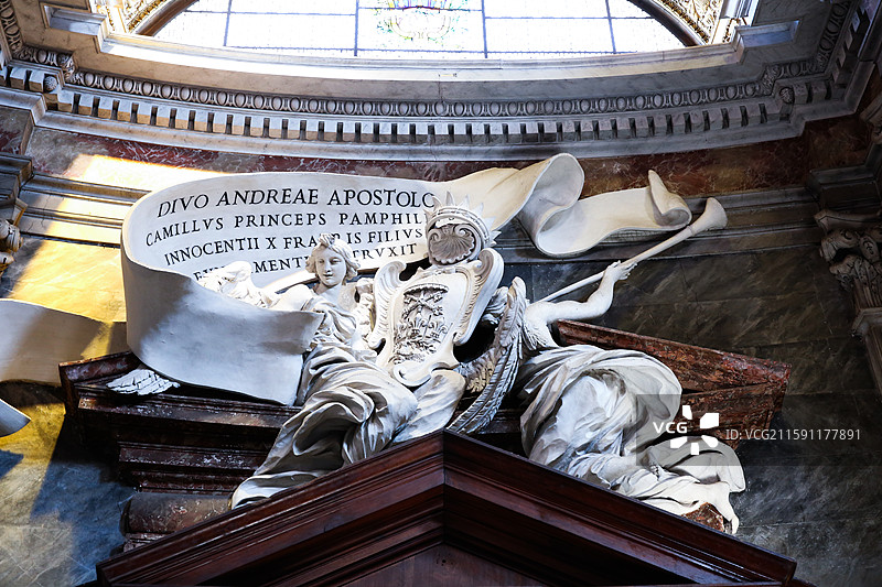 意大利罗马贝尼尼杰作四泉圣安德烈教堂图片素材