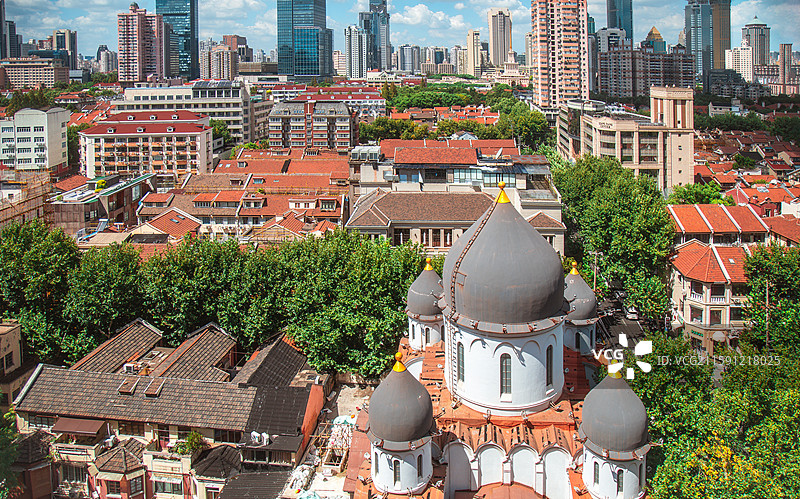 上海新乐路东正教堂建筑外观图片素材