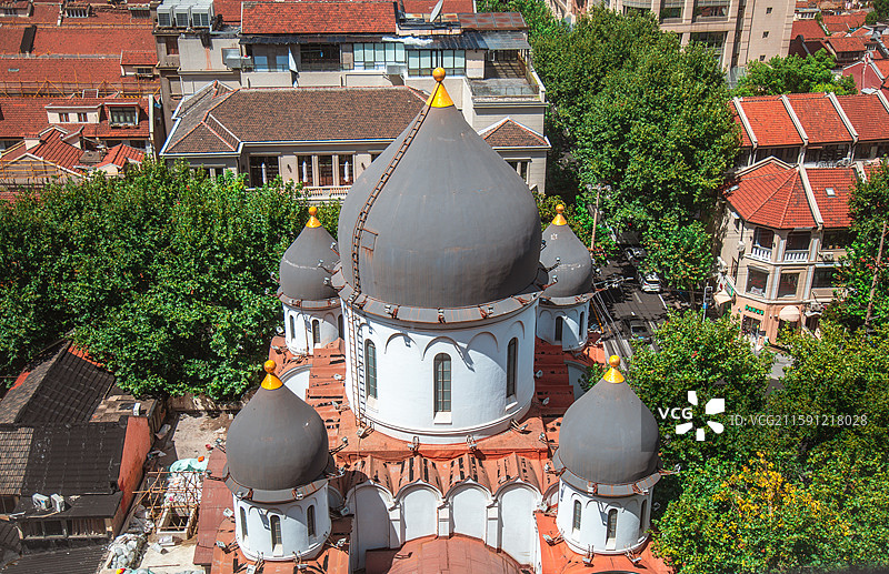 上海新乐路东正教堂建筑外观图片素材