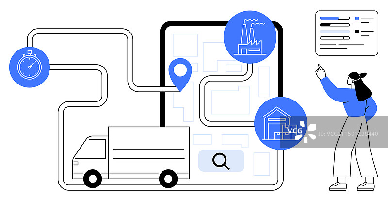 物流管理与路线规划跟踪图片素材