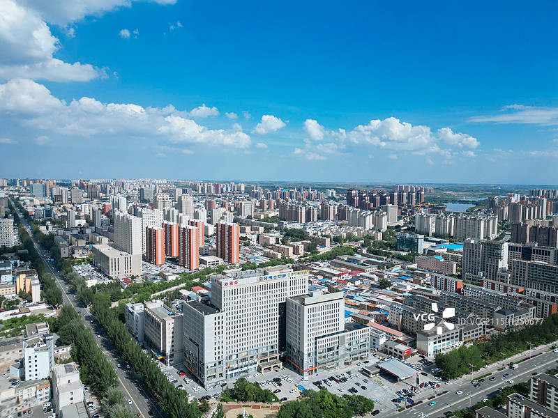 鄂尔多斯 东胜区 体育中心 母亲公园 地标 航拍图片素材