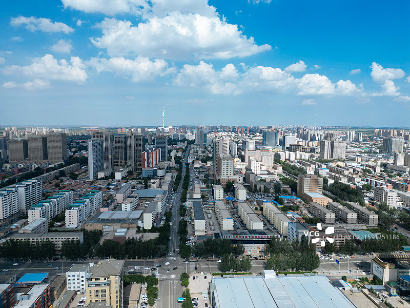 鄂尔多斯 东胜区 体育中心 母亲公园 地标 航拍图片素材