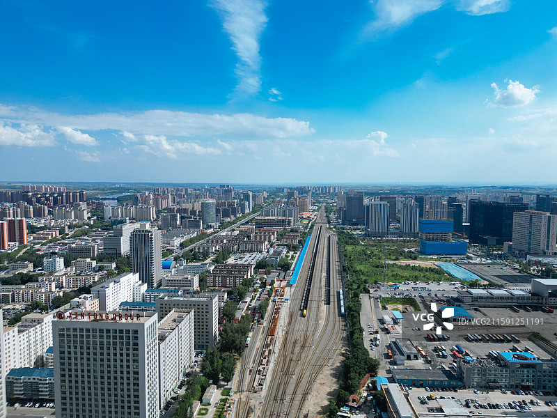 鄂尔多斯 东胜区 体育中心 母亲公园 地标 航拍图片素材