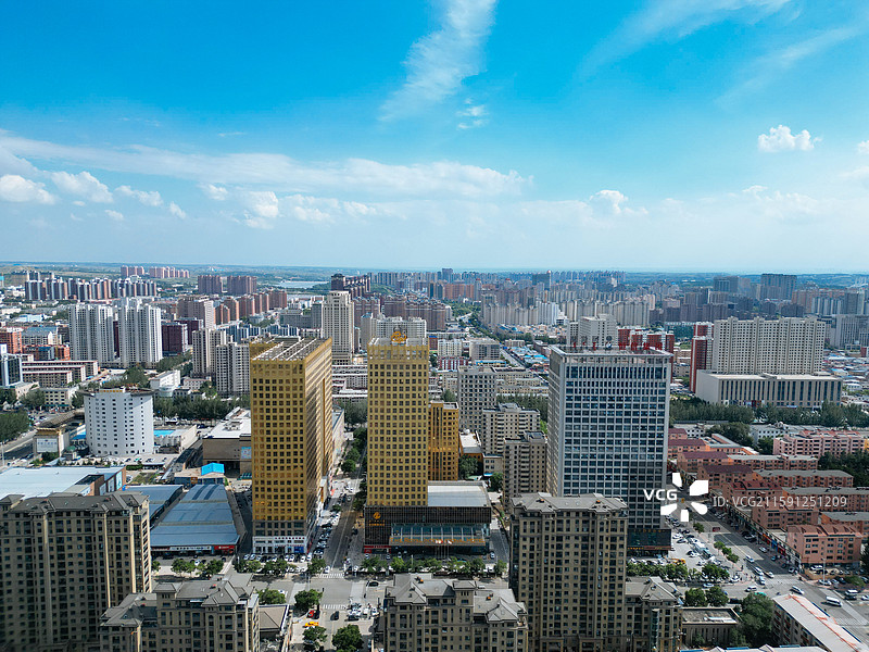 鄂尔多斯 东胜区 体育中心 母亲公园 地标 航拍图片素材