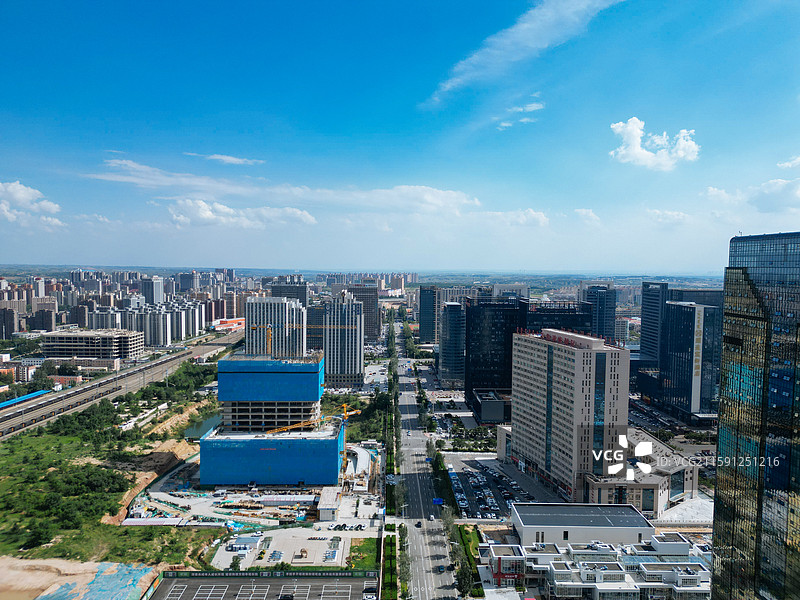 鄂尔多斯 东胜区 体育中心 母亲公园 地标 航拍图片素材