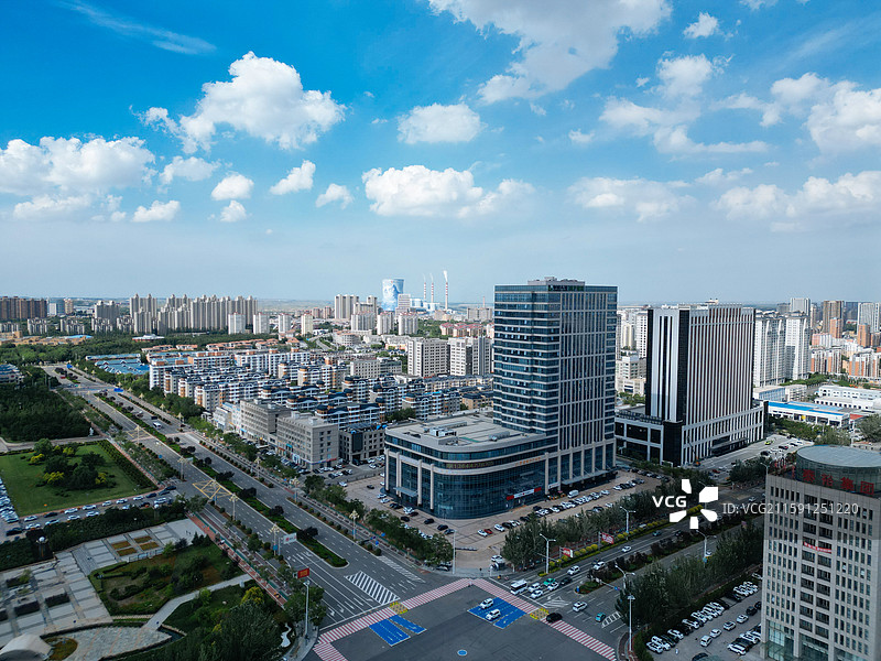 鄂尔多斯 东胜区 体育中心 母亲公园 地标 航拍图片素材