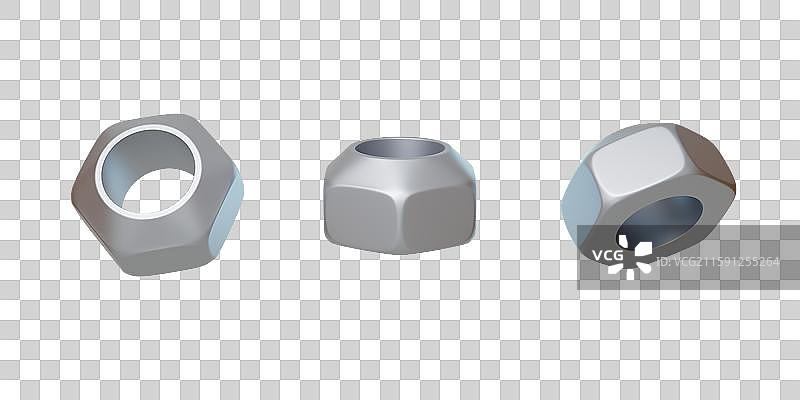 免抠五金工具机械制造必备螺母3D图片素材
