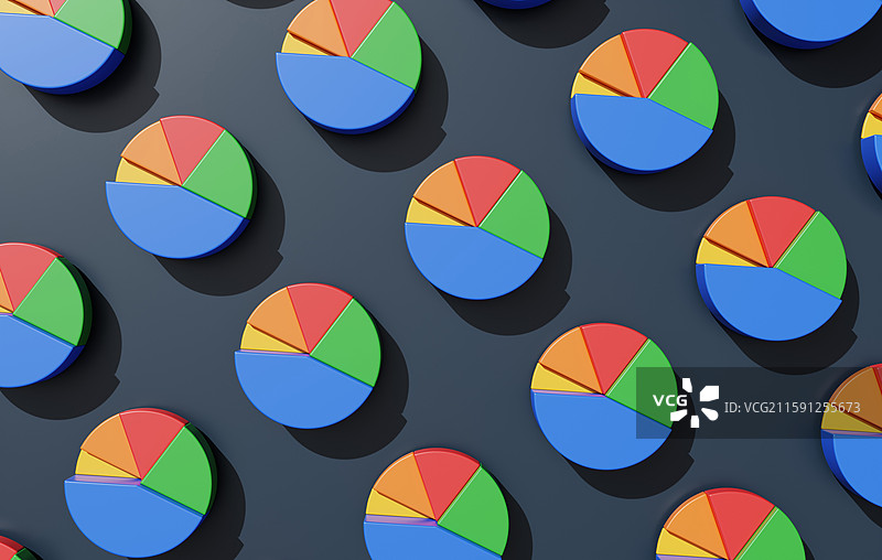 圆饼图数据占比可视化统计3D图片素材