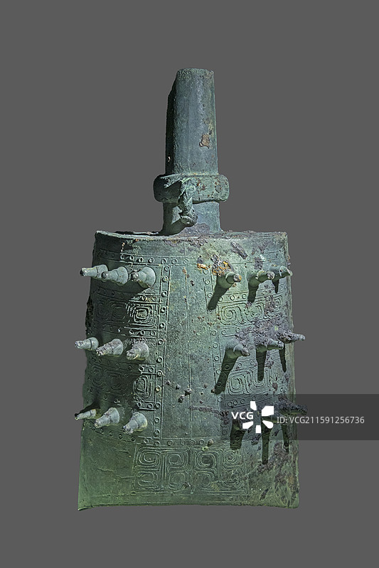 山西省临汾市博物馆：云纹铜编钟【西周（公元前1046—公元前771年），翼城县大河口墓地出土】图片素材